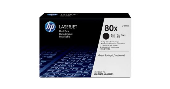 HP 80X originele high-capacity zwarte LaserJet tonercartridge, 2-pack