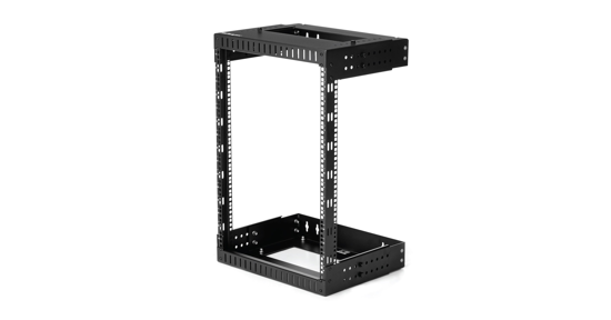 Startech 2 Post 15U Heavy-Duty Wandmonteerbare Server Rack, 19" Open Frame Netwerk Rack met Verstelbare Diepte, Data Rack voor IT/AV/Patchpaneel/Computer Apparatuur, Incl Kooimoeren en Schroeven