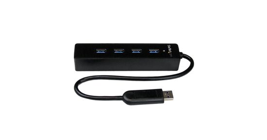 Startech 4-poorts draagbare SuperSpeed USB 3.0-hub met geintegreerde kabel - 5Gbps