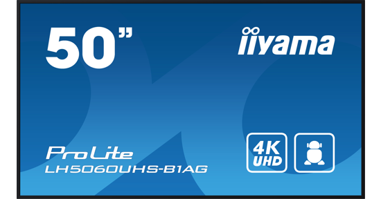 iiyama LH5060UHS-B1AG beeldkrant Digitaal A-kaart 125,7 cm (49.5") LED Wifi 500 cd/m² 4K Ultra HD Zwart Type processor Android 11 24/7