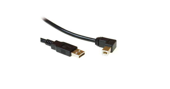 ACT USB 2.0 aansluitkabel USB a male - USB B male (haaks)