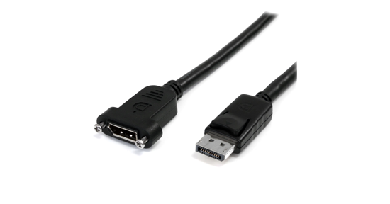 Startech 1m Panel Mount DisplayPort Kabel - 4K x 2K - DisplayPort 1.2 Verlengkabel Male to Female - DP Adapterkabel met DP Connector voor Paneelmontage - DP Extender Kabel