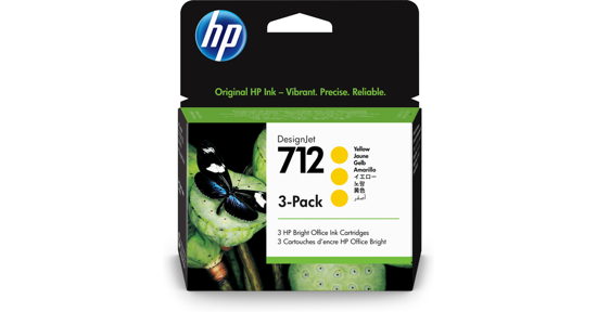 HP 712 29 ml inktcartridge voor DesignJet, geel, 3-pack