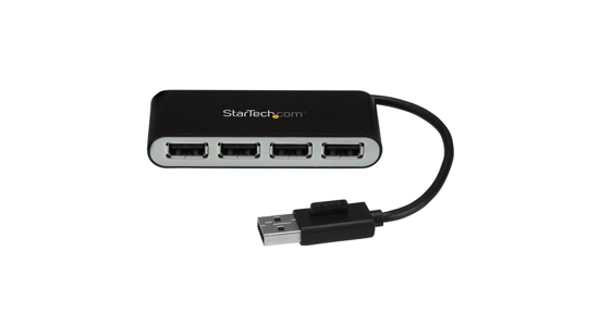 Startech 4-poorts draagbare USB 2.0 hub met geïntegreerde kabel