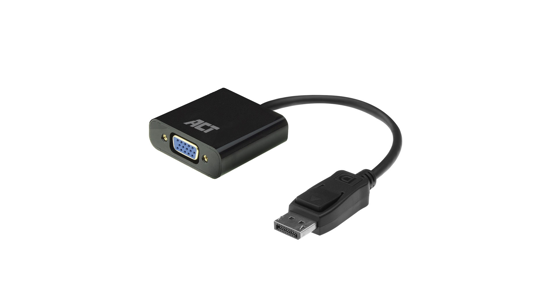 ACT AC7515 video kabel adapter 0,15 m DisplayPort VGA (D-Sub) Zwart