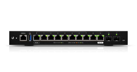 Ubiquiti EdgeRouter ER-12 bedrade router Gigabit Ethernet Zwart