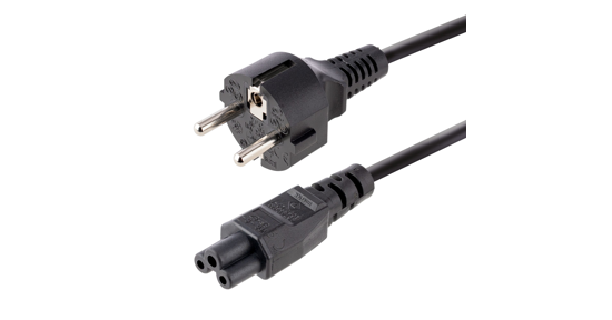 Startech 3m Laptop Stroomkabel, EU Schuko Plug naar C5 (Clover Leaf), 2.5A 250V, 18AWG, Laptop Vervangkabel, Printer Voedingkabel, Laptop Lader Kabel / Laadkabel, UL-Listed