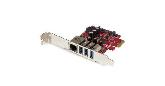 Startech 3-poorts PCI Express USB 3.0-kaart + gigabit Ethernet