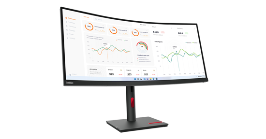 Lenovo ThinkVision T34w-30 LED display 86,4 cm (34") 3440 x 1440 Pixels Wide Quad HD Zwart