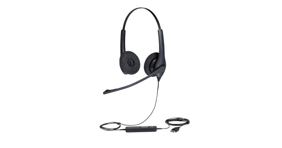 Jabra Biz 1500 Duo USB Headset Bedraad Hoofdband Kantoor/callcenter USB Type-A Bluetooth Zwart