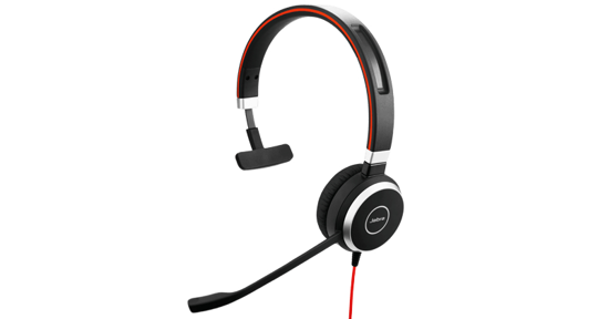 Jabra Evolve 40 UC Mono Headset Bedraad Hoofdband Kantoor/callcenter Zwart