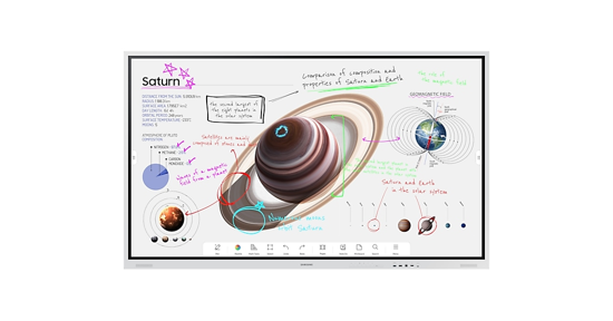 Samsung WM75B interactief whiteboard 190,5 cm (75") 3840 x 2160 Pixels Touchscreen Grijs USB / Bluetooth