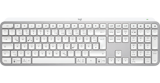 Logitech MX Keys S toetsenbord RF-draadloos + Bluetooth QWERTZ Duits Aluminium, Wit