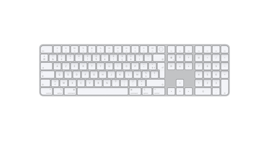 Apple Magic toetsenbord USB + Bluetooth AZERTY Frans Aluminium, Wit