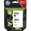 HP 304 originele zwarte/drie-kleuren inktcartridges, 2-pack