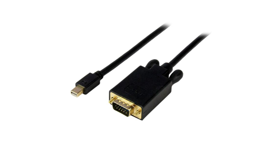 Startech 3 m lange Mini DisplayPort-naar-VGA-adapterconverterkabel mDP naar VGA 1920x1200 zwart