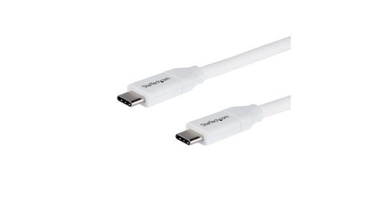 Startech USB-C naar USB-C kabel met 5A/100W Power Delivery M/M wit 2 m USB 2.0 USB-IF certificatie