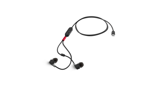 Lenovo 4XD1C99220 hoofdtelefoon/headset Bedraad In-ear Muziek/Voor elke dag USB Type-C Zwart