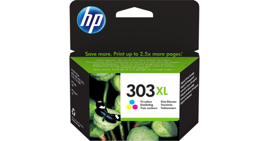 HP 303XL originele high-capacity drie-kleuren inktcartridge