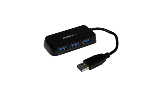 Startech Draagbare 4-poorts SuperSpeed USB 3.0 hub - 5Gbps - zwart