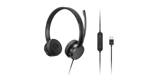 Lenovo 4XD1K18260 hoofdtelefoon/headset Bedraad Hoofdband Muziek/Voor elke dag USB Type-A Zwart