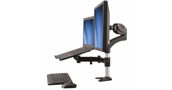 Startech Monitor arm met laptop standaard- One-Touch verstelbare hoogte