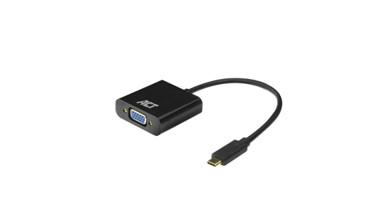 ACT AC7300 video kabel adapter 0,15 m USB Type-C VGA (D-Sub) Zwart