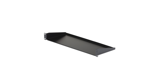 Startech 1U Server Rack Schap - Universele Rack Mount Cantilever Shelf voor 19" Netwerk Kast & Apparatuur - Heavy Duty Staal – Capaciteit 15kg - Diepte 18cm (7"), Zwart