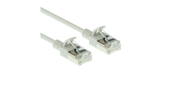 ACT Grijze 2 meter LSZH U/FTP CAT6A datacenter slimline patchkabel snagless met RJ45 connectoren