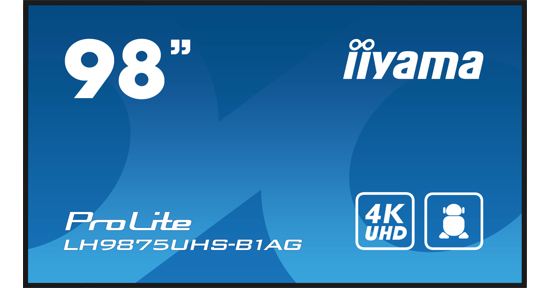 iiyama PROLITE Digitaal A-kaart 2,49 m (98") LED Wifi 500 cd/m² 4K Ultra HD Zwart Type processor Android 11 24/7