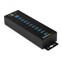 Startech 10-Port USB 3.0 Hub met Power Adapter - Metalen Industriële USB-A Hub met ESD & 350W Overspanningsbeveiliging - Din Rail/Wand/Bureau Monteerbaar - High Speed USB 3.2 Gen 1 (5Gbps) Hub