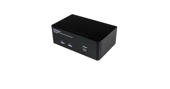 Startech 2-poort Dubbele DisplayPort USB KVM-switch met Audio en USB 2.0-hub