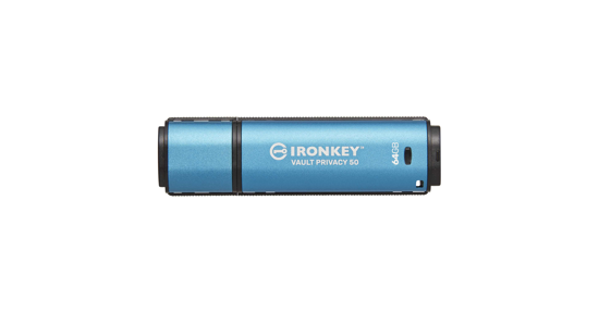 Kingston IronKey Vault Privacy 50 USB flash drive 64 GB USB Type-A 3.2 Gen 1 (3.1 Gen 1) Blauw