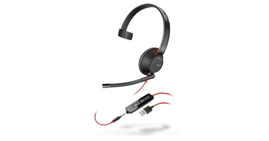 POLY Blackwire 5210 Headset Bedraad Hoofdband Kantoor/callcenter USB Type-A Zwart