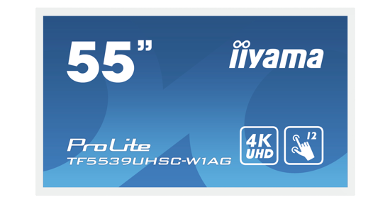 iiyama ProLite TF5539UHSC-W1AG computer monitor 139,7 cm (55") 3840 x 2160 Pixels 4K Ultra HD LED Touchscreen Multi-gebruiker Wit