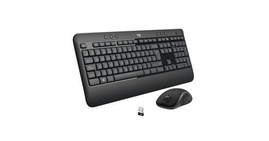 Logitech Advanced MK540 toetsenbord Inclusief muis USB QWERTZ Zwitsers Zwart, Wit