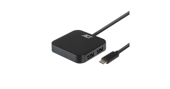 ACT USB-C Hub 4 port met stroomadapter