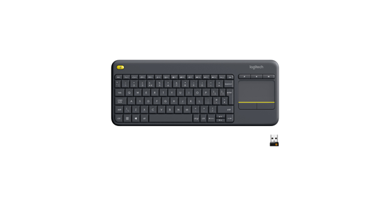 Logitech K400 Plus Tv toetsenbord RF Draadloos QWERTZ Zwitsers Zwart