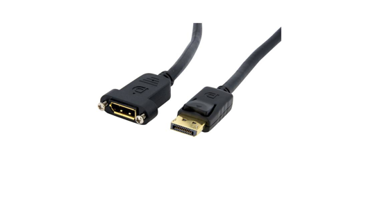 Startech 1m Panel Mount DisplayPort Kabel - 4K x 2K - DisplayPort 1.2 Verlengkabel Male to Female - DP Adapterkabel met DP Connector voor Paneelmontage - DP Extender Kabel