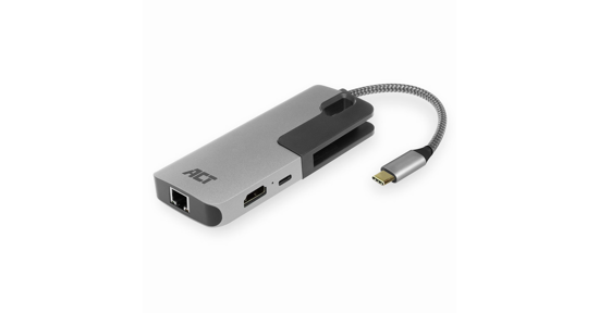 ACT AC7042 USB-C naar HDMI multiport adapter met ethernet en USB hub