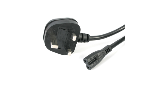 Startech 1m UK Computer Stroomkabel, BS 1363 naar C7, 2.5A 250V, 18AWG, Zwart, UK Laptop Vervangkabel, Printer Voedingskabel, Laptop Lader Kabel / Laadkabel, UL-Listed