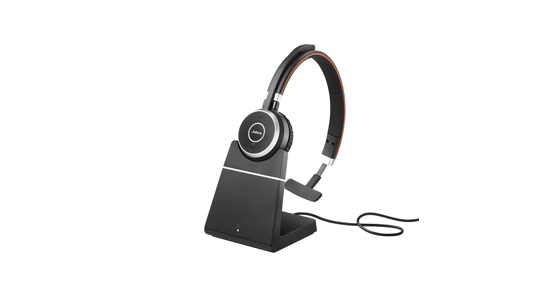 Jabra Evolve 65 Headset Bedraad en draadloos Hoofdband Oproepen/muziek Micro-USB Bluetooth Oplaadhouder Zwart