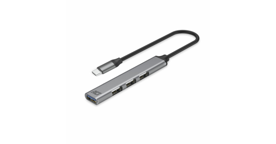 ACT AC6425 interface hub USB 3.2 Gen 1 (3.1 Gen 1) Type-C 5000 Mbit/s Grijs