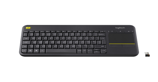 Logitech K400 Plus Tv toetsenbord RF Draadloos AZERTY Frans Zwart