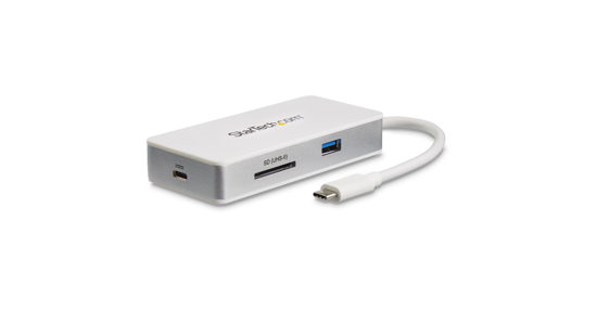 Startech USB-C 4-in1 multiport adapter - SD (UHS-II) kaartlezer - 100W Power Delivery - 4K HDMI - GbE - 1x USB 3.0