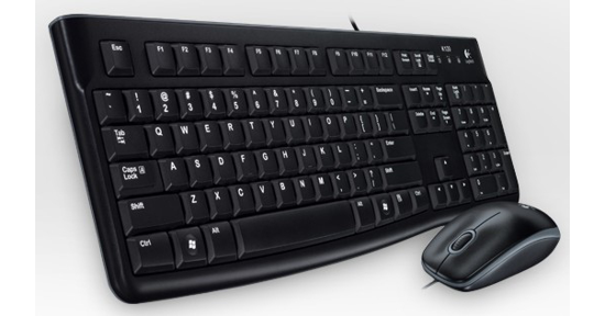 Logitech Desktop MK120 toetsenbord Inclusief muis USB QWERTZ Duits Zwart